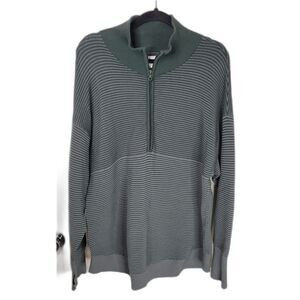 Offline by Aerie 1/4 Zip Ribbed Green Sweatshirt